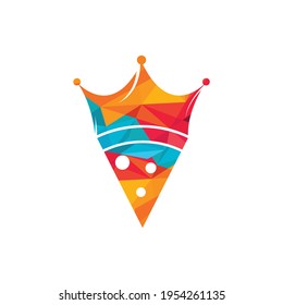 Pizza king vector logo design template. Crown and pizza slice icon design.