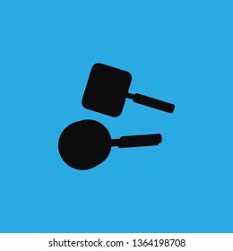 pizza knife and cook spatula icon vector