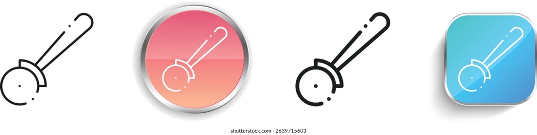 pizza knife icon. Thin Linear, Regular and Button Style Design Isolated On White Background