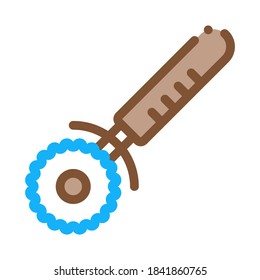 Pizza Knife Icon Vector. Outline Pizza Knife Sign. Isolated Contour Symbol Illustration