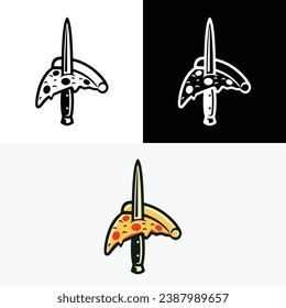 Pizza Knife Meat Italian Logo