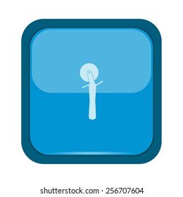Pizza knife on a blue button