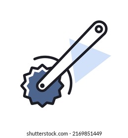 Pizza knife vector icon. Kitchen appliance. Graph symbol for cooking web site design, logo, app, UI