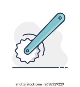 Pizza knife vector icon. Kitchen appliance. Graph symbol for cooking web site design, logo, app, UI