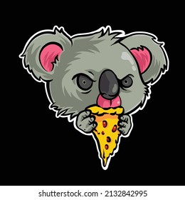 pizza koala animal illustration perfect for design