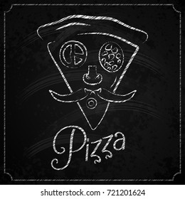 pizza label chalkboard concept design