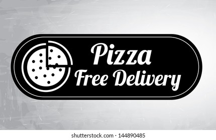 pizza label over gray background vector illustration