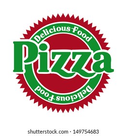 pizza label over white background vector illustration 