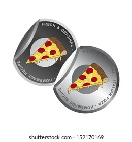 pizza label sticker theme