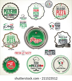 Pizza labels and badges