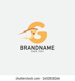 pizza letter G logo design, logo concept of letter G eats pizza slices