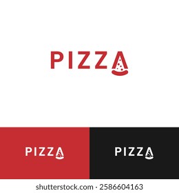 Pizza letter A logo design modern concept