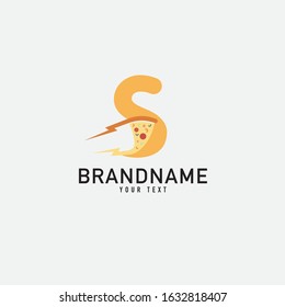 pizza letter S logo design, logo concept of letter S eats pizza slices