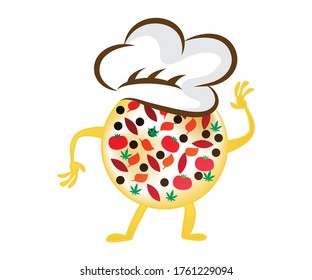 Pizza als Hauptfiguren-Design