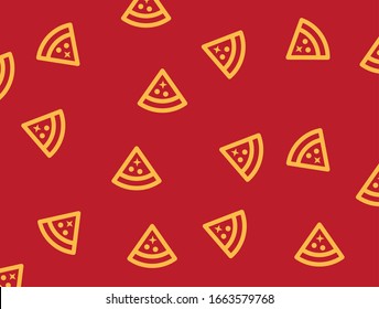 Pizza Line Art Illustration Pattern