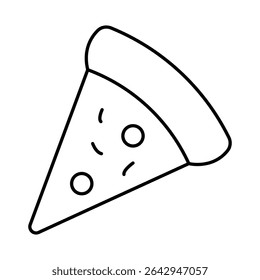 Pizza Line Editable Stroke Icon. Fast-food And Drinks Themes Vector Illustration