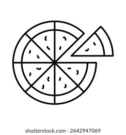 Pizza Line Editable Stroke Icon. Fast-food And Drinks Themes Vector Illustration
