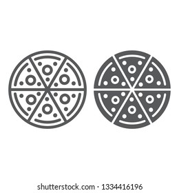Pizza line and glyph icon, food and italian, fast food sign, vector graphics, a linear pattern on a white background, eps 10.