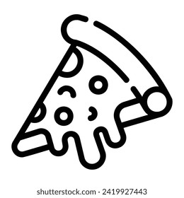 pizza Line Icon Background White