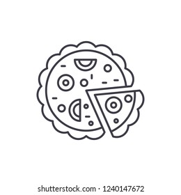 Pizza line icon concept. Pizza vector linear illustration, symbol, sign