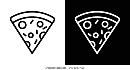 Pizza Line Icon on White Background for web.