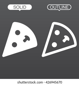 pizza line icon, outline and solid vector logo, linear pictogram isolated on black, pixel perfect illustration