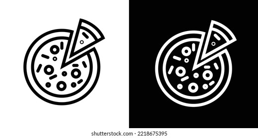 Pizza line icon, outline vector sign, linear style pictogram isolated on white. Symbol, logo illustration. Pizza icon modern vector style.