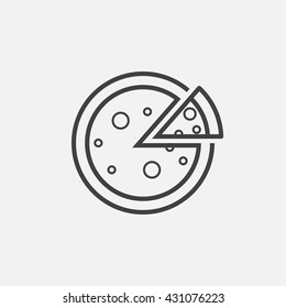 pizza line icon, outline vector logo illustration, linear pictogram isolated on white