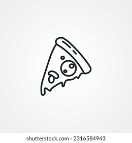 Pizza line icon. pizza slice line icon