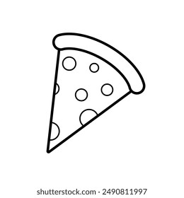 Icono de línea de pizza. ícono de rebanada de pizza. ícono de Vector simple de pieza de pizza