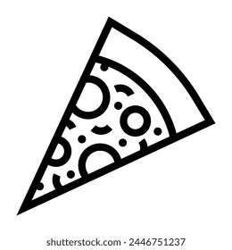 Pizza line icon. Pizza slice icon. Vector illustration isolated on white background.