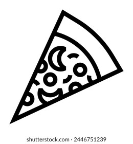 Symbol für Pizzalinie. Pizza Slice-Symbol. Vektorillustration isoliert auf weißem Hintergrund.