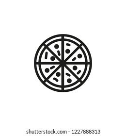 Pizza line icon. Snack, fast food, cooking. Unhealthy eating concept. Vector illustration can be used for topics like Italian cuisine, restaurant, delivery