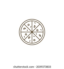Icono de línea de pizza. Ilustración del vector