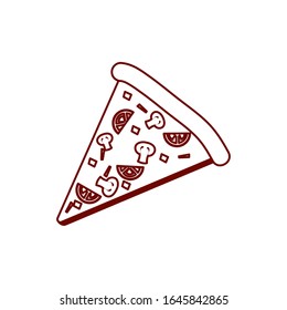 Pizza line style icon design, Eat fast food restaurant menu dinner lunch cooking and meal theme Vector illustration