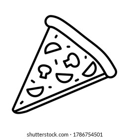 pizza line style icon design, food eat restaurant and menu theme Vector illustration