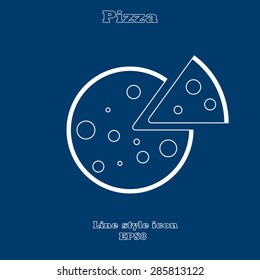 Pizza line style icon. Vector EPS8