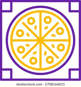 Línea de pizza Diseño de íconos de Vector de dos colores