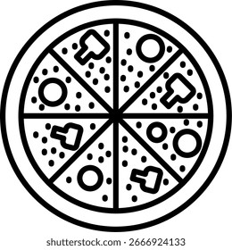 Pizza Line Vektor Icon Design