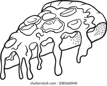 pizza line vector illustration isolated on white background
