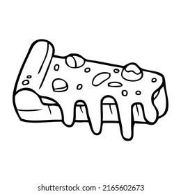 pizza line vector illustration,isolated on white background,top view