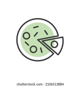 pizza lineal icon color. vector line simple logo illustration.