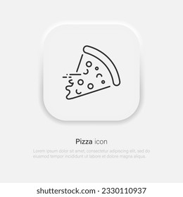 Pizza linear Icon . Hand Drawn Pizza Vector symbol. Vector EPS 10