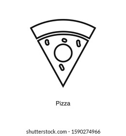Pizza linear icon vector on white background. Food black icon illustration