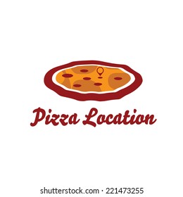 pizza location concept vector design template