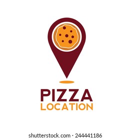 pizza location concept vector design template