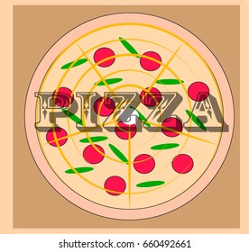 pizza and logo