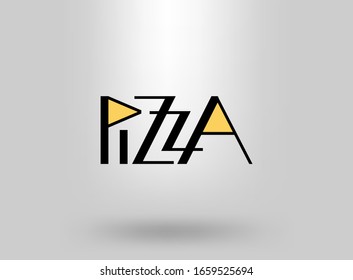 Pizza logo with cap chef. Design template.