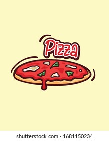 Pizza logo. Collection labels for menu design restaurant or pizzeria. Vector icons