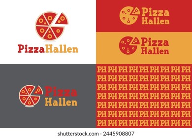 Pizza logo, collection labels for menu design restaurant or pizzeria, vector icons, Italian pizza logo design restaurant food, pizza restaurant logo design vector and template.